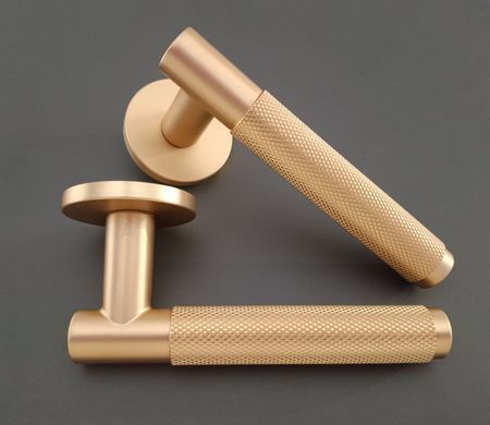 Дверна ручка APRILE Molinia R 7S AT матова латунь GOLD SATIN (тонка розетка)