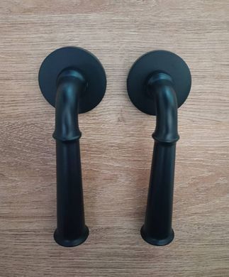 Дверная ручка STILE IBRA R 7S ST, черный матовый BLACK (тонкая розетка)