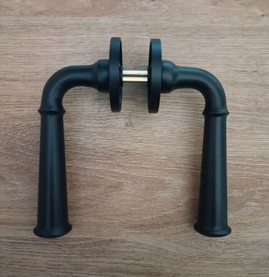 Дверная ручка STILE IBRA R 7S ST, черный матовый BLACK (тонкая розетка)