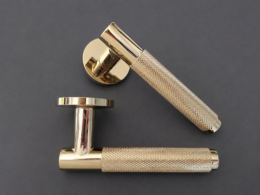 Дверна ручка APRILE Molinia R 7S AT полірована латунь GOLD PVD (тонка розетка)