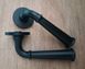 Дверная ручка STILE IBRA R 7S ST, черный матовый BLACK (тонкая розетка)