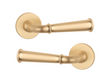 Дверная ручка STILE IBRA R 7S ST латунь матовая GOLD SATIN (тонкая розетка)