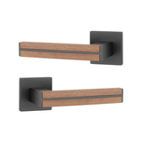 Дверна ручка APRILE Imperata Q 7S AS чорний матовий/ горіх BK/WALNUT WOOD