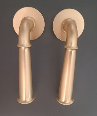 Дверная ручка STILE IBRA R 7S ST латунь матовая GOLD SATIN (тонкая розетка)