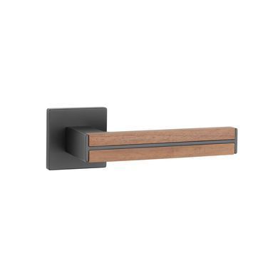 Дверна ручка APRILE Imperata Q 7S AS чорний матовий/ горіх BK/WALNUT WOOD