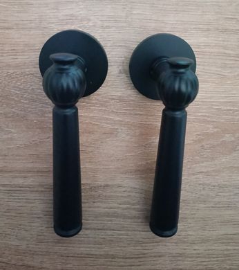Дверна ручка STILE TUKA R 7S ST чорний матовий BLACK(тонка розетка)