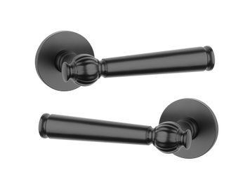 Дверная ручка STILE TUKA R 7S ST черный матовый BLACK(тонкая розетка)