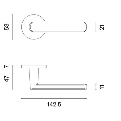 Дверна ручка APRILE Fragola R 7S AT чорний матовий (тонка розетка)