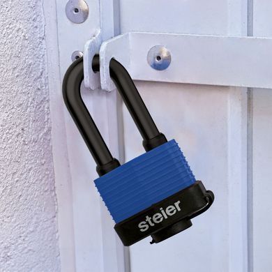 Навесной замок STEIER KWP-55 PVC с дужкой 60 мм, влагозащитный