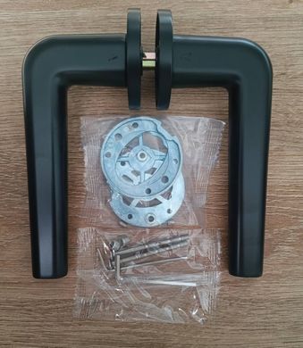 Дверная ручка APRILE Funkia R 7S AT черный матовый (тонкая розетка)