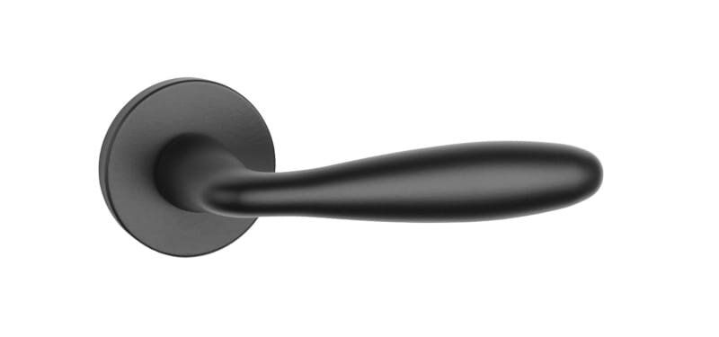 Дверна ручка APRILE Verbena R 7S чорний матовий (тонка розетка)
