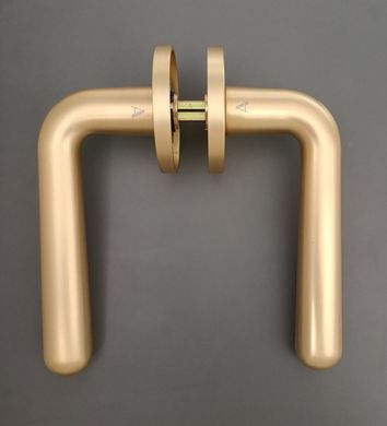 Дверна ручка APRILE Irga R 7S AT матова латунь GOLD SATIN (тонка розетка)