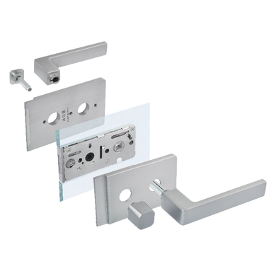 Замок для міжкімнатних скляних дверей WC AGB B045028534 Vitra Wood 18 мм, матовий хром