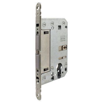 Дверний замок AGB Touch lock PZ (під циліндр),18*196мм, магнітний сірий