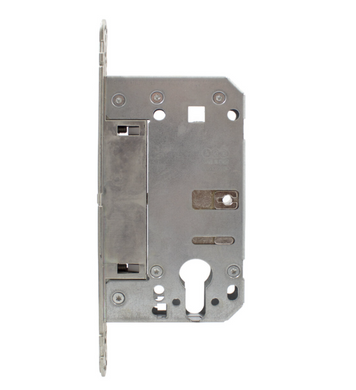 Дверний замок AGB Touch lock PZ (під циліндр),18*196мм, магнітний сірий