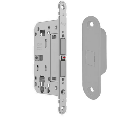 Дверний замок AGB Touch lock PZ (під циліндр),18*196мм, магнітний сірий