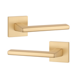 Дверна ручка STILE ARTA Q 7S ST матова латунь GOLD SATIN (тонка розетка)