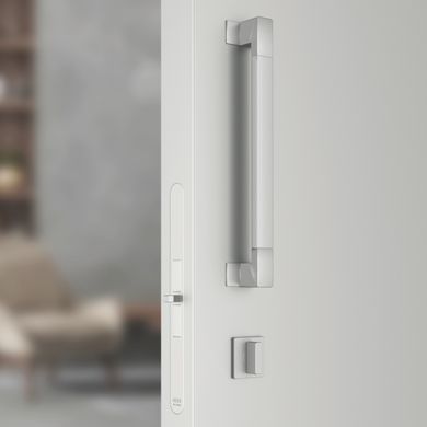 Дверной замок AGB Touch lock WC (для санузла),18*196мм, магнитный серый