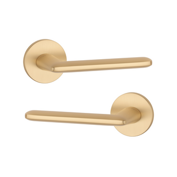 Дверна ручка STILE AVA R 7S ST матова латунь GOLD SATIN (тонка розетка)