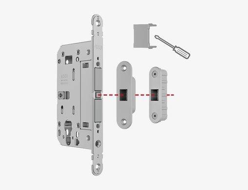 Дверной замок AGB Touch lock PZ (под цилиндр),18*196мм, магнитный черый