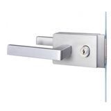 Комплект AGB Vitra B99970.02.01 (ручка+замок) для скляних дверей під PZ, анодоване срібло