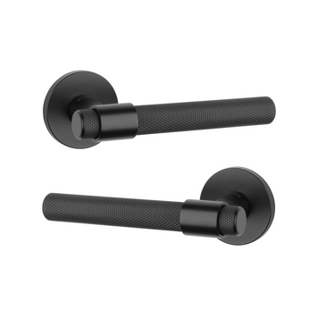 Дверна ручка STILE GOYA R 7S ST матовий чорний BLACK (тонка розетка)