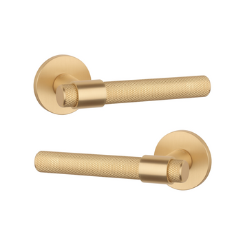 Дверна ручка STILE GOYA R 7S ST матова латунь GOLD SATIN (тонка розетка)