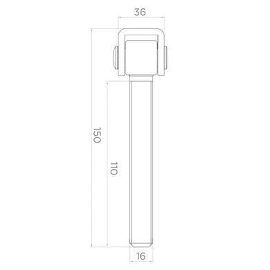 M16, L=150 HR петля для сварки регулируемая стальная(seger)