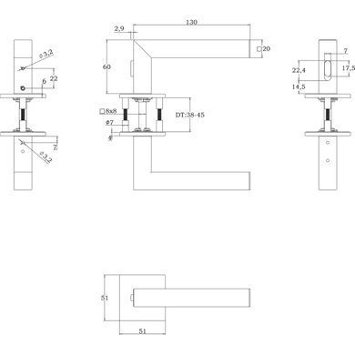 Ручка AKRA Tempo WC Q Lock BK univ, 38-45mm чорний