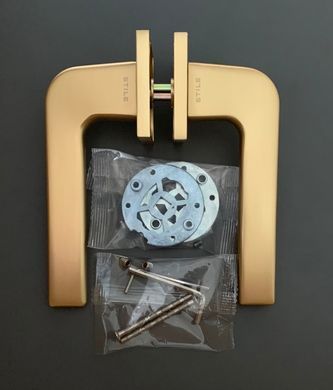 Дверна ручка STILE NAKA Q 7S ST матова латунь GOLD SATIN (тонка розетка)