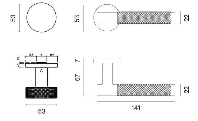 Дверная ручка-кноб APRILE TUMO L SLIM 7MM BK фиксированно подвижная левая, черный