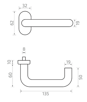 Дверная ручка AKRA Delta Oval, черная