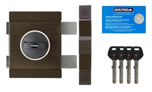 Замок накладной Gerda Tytan ZX 4 ключа коричневый