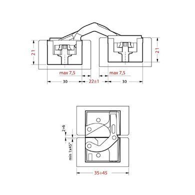 Дверна завісаCEAM 1230 3D матовий хром