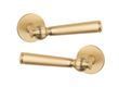 Дверная ручка STILE TUKA R 7S ST матовая латунь GOLD SATIN (тонкая розетка)