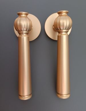 Дверная ручка STILE TUKA R 7S ST матовая латунь GOLD SATIN (тонкая розетка)