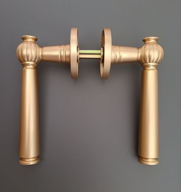 Дверная ручка STILE TUKA R 7S ST матовая латунь GOLD SATIN (тонкая розетка)