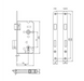 Замок ASSA ABLOY 20/55/72 правий, планка 20x235mm, lob yeti