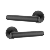 Дверная ручка APRILE Egeria R 7S AS черный матовый/черная кожа