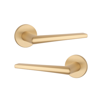 Дверна ручка STILE SALTA R 7S ST матова латунь GOLD SATIN (тонка розетка)