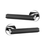 Дверная ручка APRILE Egeria R 7S AS полированный хром/черная кожа