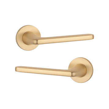 Дверна ручка STILE UTA R 7S ST матова латунь GOLD SATIN (тонка розетка)